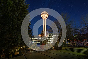 Atakule tower in Ankara, Turkey at night