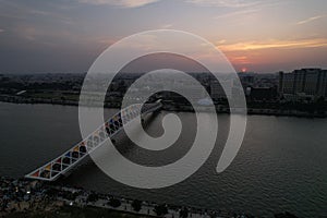 Atal Bridge Ahmedabad Gujarat India. Sunset Time Ahmedabad City View.