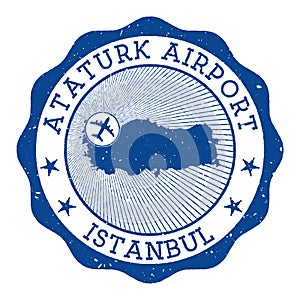 Ataturk Airport Istanbul stamp..