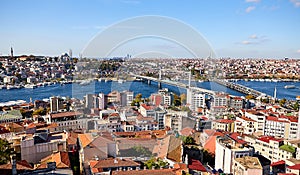 Ataturk metro bridge and golden horn - Istanbul, Turkey