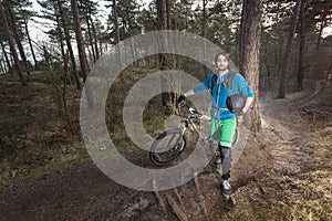 ATB cyclist in the woods