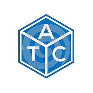 ATC letter logo design on black background. ATC creative initials letter logo concept. ATC letter design