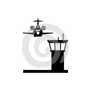 ATC tower icon vector isolated on white
