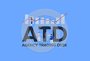 ATD agency trading desk for clients. Marketing system purchasing advertising various business models.