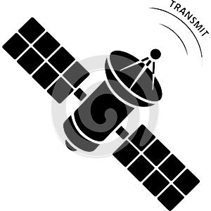 Communication Satellite Sending Data Signals