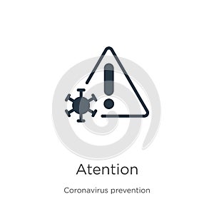 Atention icon vector. Trendy flat atention icon from Coronavirus Prevention collection isolated on white background. Vector
