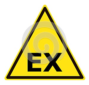 ATEX Explosive Atmosphere area zone warning. Danger of a potentially explosive atmosphere sign. Explosive Atmosphere symbol