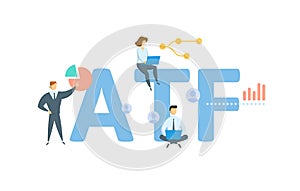 ATF, As Trustee For. Concept with keyword, people and icons. Flat vector illustration. Isolated on white.