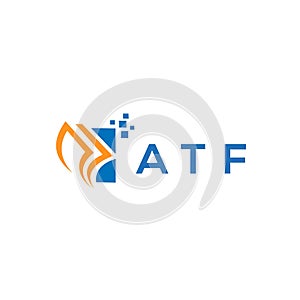 ATF credit repair accounting logo design on white background. ATF creative initials Growth graph letter logo concept. ATF business photo