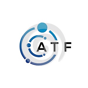 ATF letter logo design on black background. ATF creative initials letter logo concept. ATF letter design photo