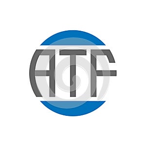 ATF letter logo design on white background. ATF creative initials circle logo concept photo