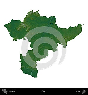 Ath, Belgium, isolated on white. Physical