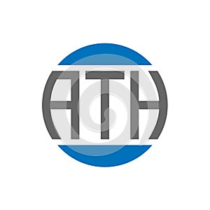 ATH letter logo design on white background. ATH creative initials circle logo concept.