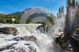 Athabasca falls in Jasper National Park