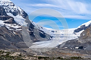 Athabasca Glacier at the Columbia Icefield in Jasper National Park along the Icefields Parkway in Canada