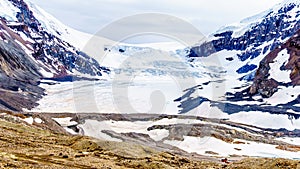 The Athabasca Glacier in the Columbia Icefields in Jasper National Park, Alberta, Canada
