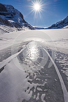 Athabasca glacier during the winter