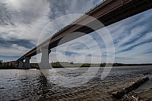 Athabasca river bridge to nowhere