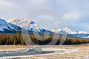 Athabasca river in the Canadian Rockies, Canada