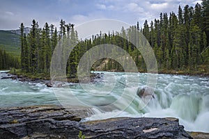 Athabasca River at Sunwapta Falls photo