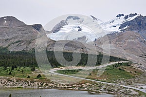 Athabaska Glacier on Icefield Parkway in all it's splendeur, Alb photo