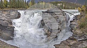 Waterfall on the Athabaska River in Jasper photo