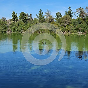 Athalassas lake and park near Nicosia city in Cyprus Island