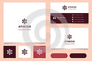 Atheism logo design with editable slogan. Branding book and business card template.