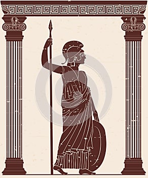 Athena Pallada with a spear.