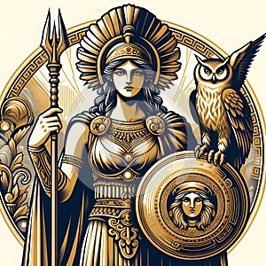 Athena's Wisdom Emblem,Athena emblem,Athena's Shield Emblem
