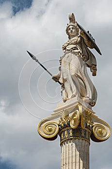 Athena statue in front of Academy of Athens, Greece