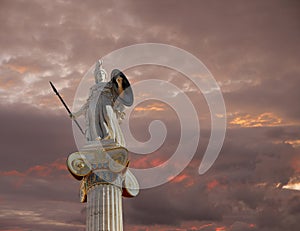 Athena statue, the goddess of wisdom and philosophy