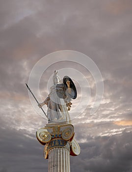 Athena statue, the goddess of wisdom and philosophy