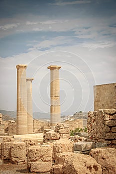 Athena temple in Acropolis of Lindos