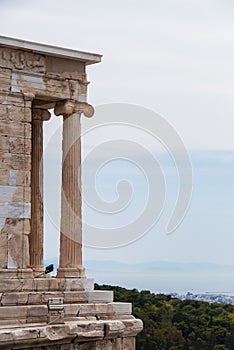 Athena temple of apteros nike in the Acropolis of Athens Greece