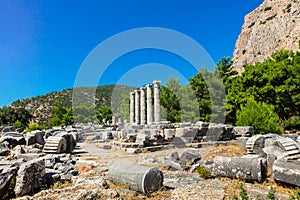 The Athena Temple in Priene, Turkey. photo