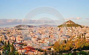 Athenes panorama, view from the acropolis, tourist place. Greece. Europe