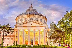 Atheneum in Bucharest at blue hour
