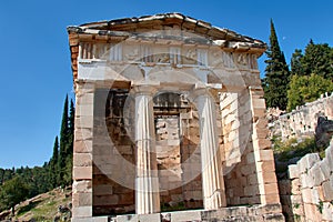 The Treasury of Athens or the Athenian Treasury at Delphi photo