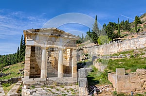 Athenian treasury, Delphi, Greece