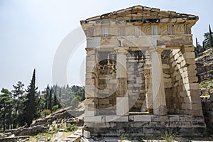 Athenian Treasury at Delphi, Greece photo