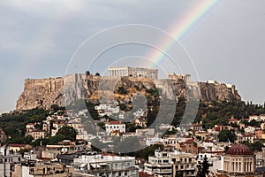 Athens Acropolis Rainbow