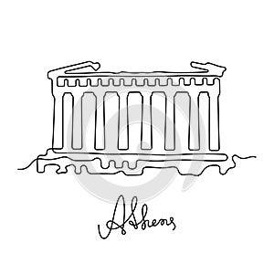 Athens continuous line vector illustration