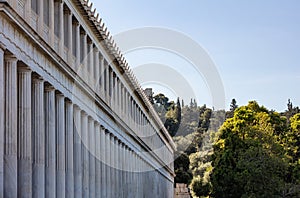 Athens, Greece. Ancient Agora, Attalus arcade stoa external view