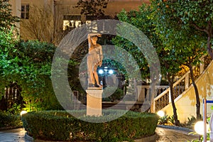 ATHENS, GREECE - JANUARY 20, 2017: Night photo of Numismatic Museum in Athens, Greece