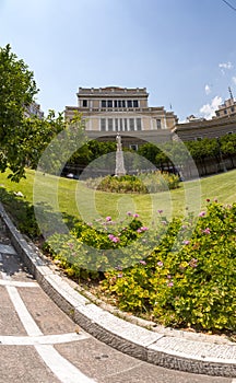 Exterior view of the old Greek Parliament House in Athens