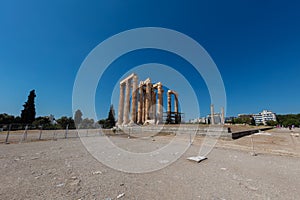 Athens, Greece - July 26, 2021: Panathenaic Stadium  or Kallimarmaro it is the only stadium in the world built entirely of marble