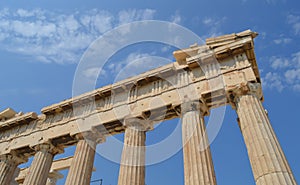 Parthenon temple in Acropolis in Athens, Greece on June 16, 2017.