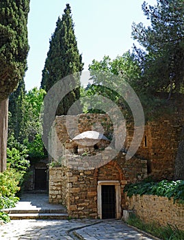 Athens, Greece, Kaisariani medieval monastery photo
