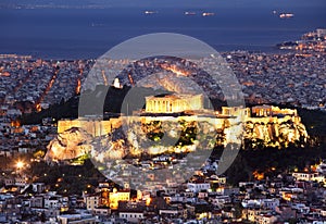 Athens - Greece at night, Acropolis